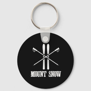 Mount Snow Skiing Skier Ski Poles Nordic Down Hill Key Ring