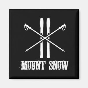 Mount snow skiing skier ski poles nordic down hill magnet