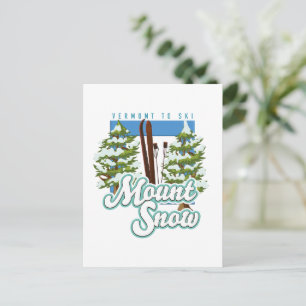 Mount Snow Vermont Ski logo. Postcard