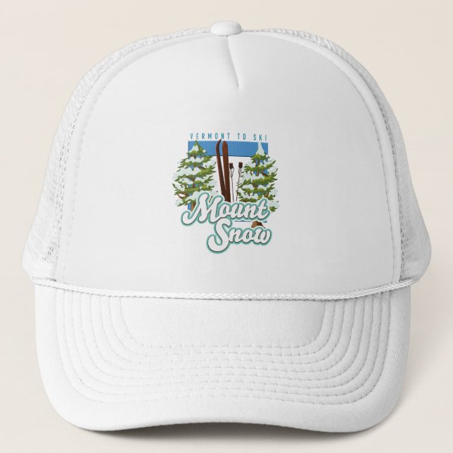 Mount Snow Vermont Ski logo. Trucker Hat (Front)