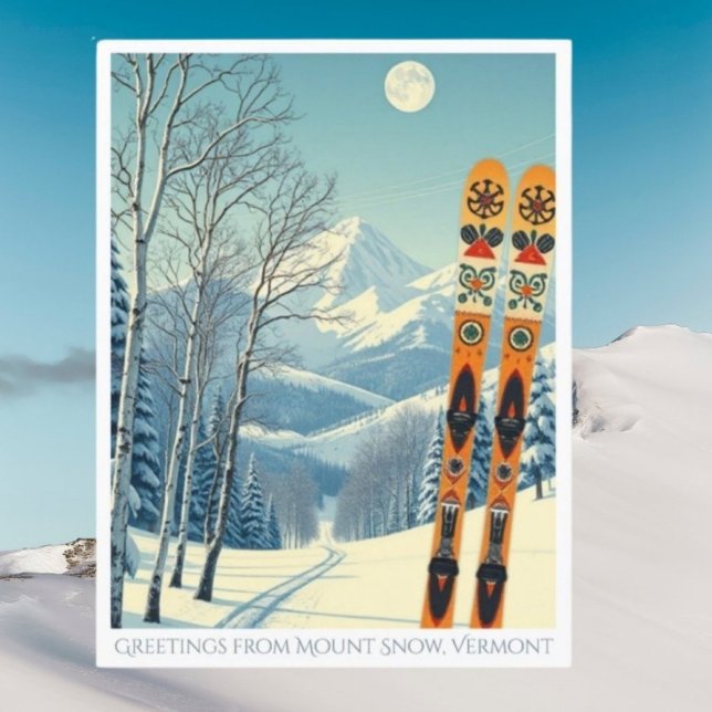 Mount Snow Vermont ski vacation retro Postcard (Creator Uploaded)