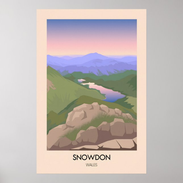 Mount Snowdon Modern Travel Poster (Front)