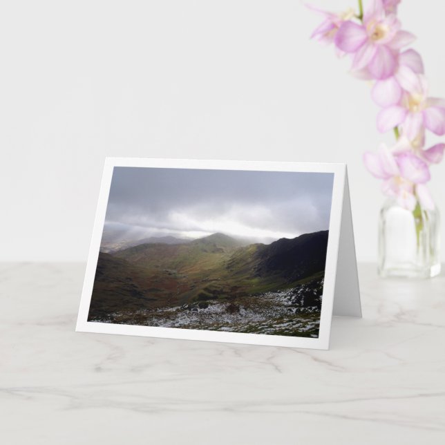 Mount Snowdon, Snowdonia National Park, Wales Card (Orchid)
