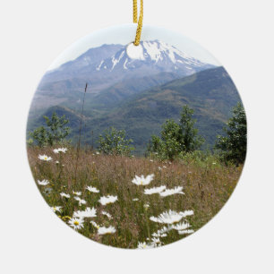 Mount St. Helens Ceramic Tree Decoration