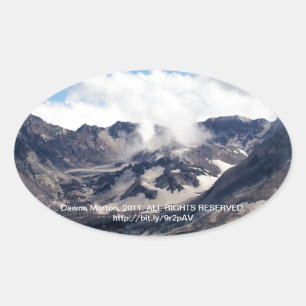 Mount St Helens lava dome 2 Oval Sticker