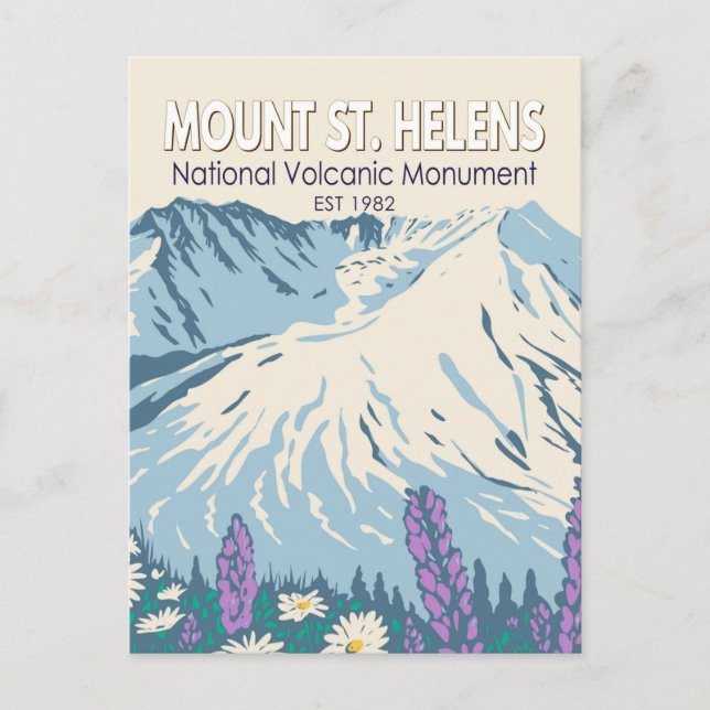 Mount St Helens National Volcanic Monument Retro Postcard (Front)