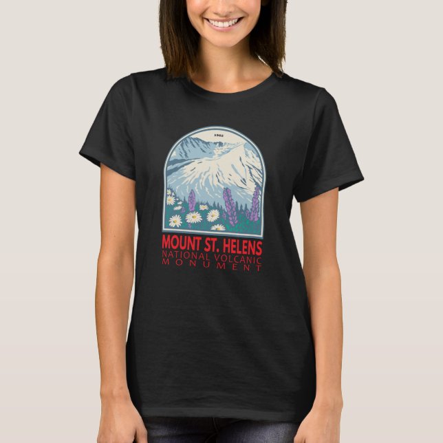 Mount St Helens National Volcanic Monument Retro T-Shirt (Front)