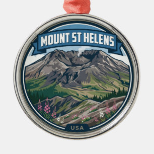 Mount St Helens National Volcanic Monument USA Metal Tree Decoration