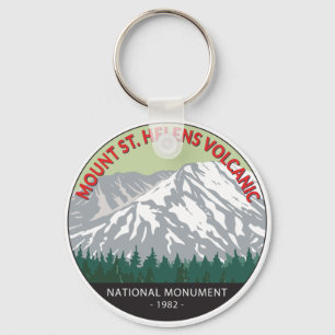 Mount St Helens National Volcanic Monument Vintage Key Ring