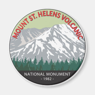 Mount St Helens National Volcanic Monument Vintage Magnet