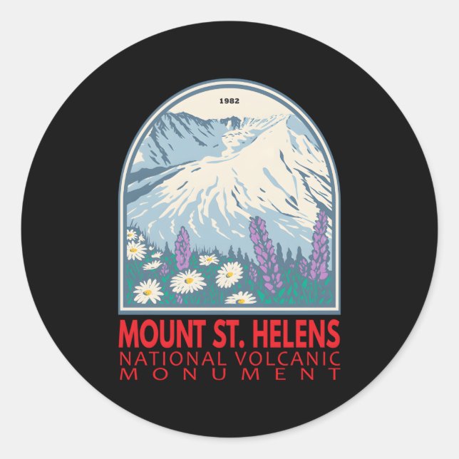 Mount St Helens National Volcanic Monut Emblem Classic Round Sticker (Front)