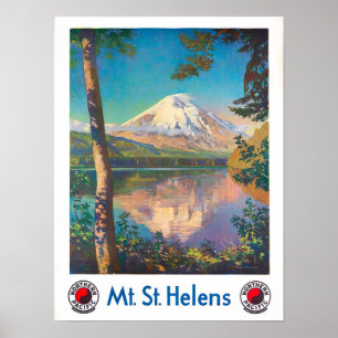 Mount St. Helens vintage travel poster