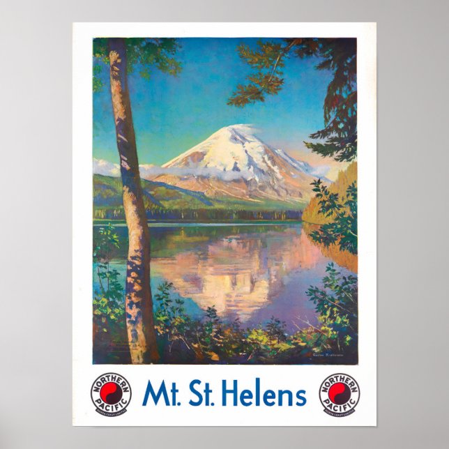 Mount St. Helens vintage travel poster (Front)