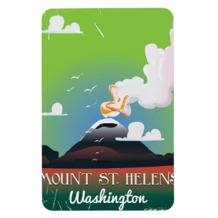 Mount St. Helens vintage travel poster. Magnet