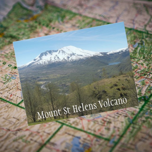 Mount St Helens Volcanic Landscape Travel Postcard (In Situ Map)