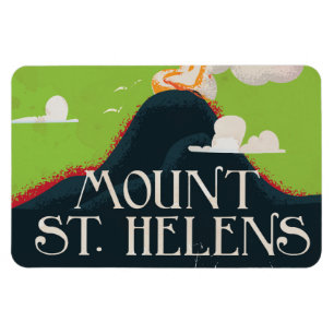 Mount St. Helen's Volcano Travel Poster Magnet