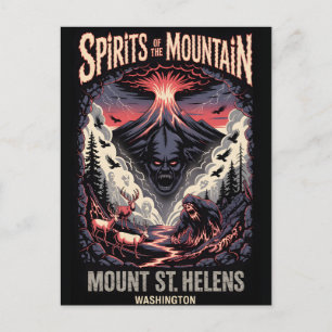 Mount St Helens Washington Haunted Volcano Horror Postcard