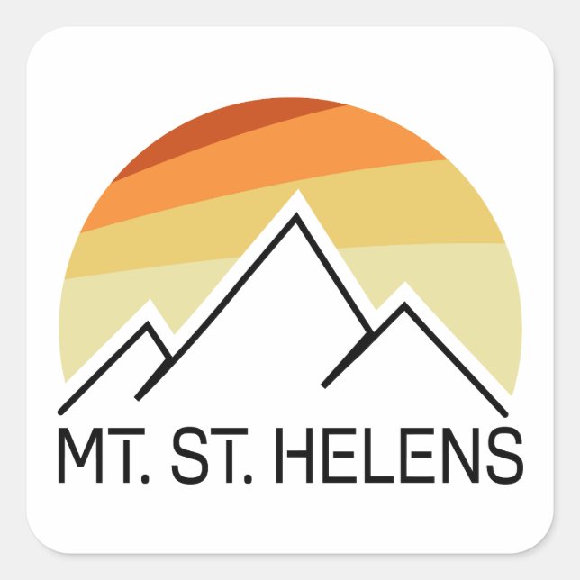 Mount St. Helens Washington Retro Square Sticker (Front)