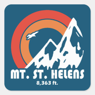 Mount St. Helens Washington Sun Eagle Square Sticker