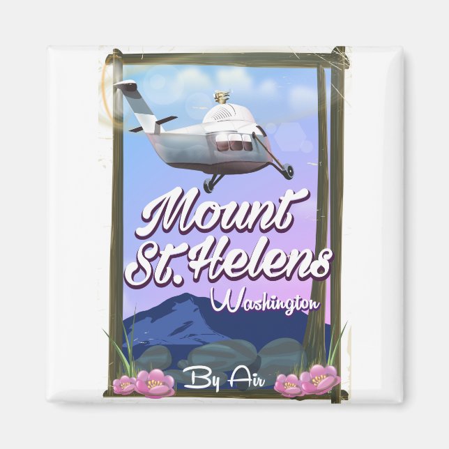 Mount St. Helens Washington Travel poster Magnet (Front)