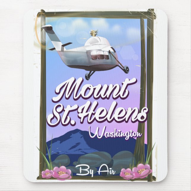 Mount St. Helens Washington Travel poster Mouse Mat (Front)