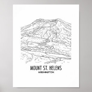 Mount St Helens Washington Volcano Vacation Souven Poster