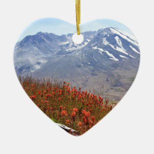 Mount St. Helens Wildflowers Ceramic Tree Decoration