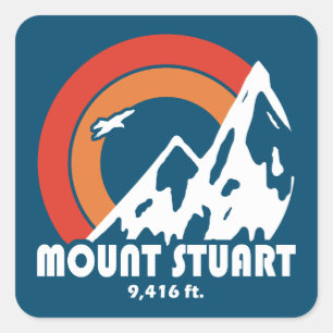 Mount Stuart Washington Sun Eagle Square Sticker