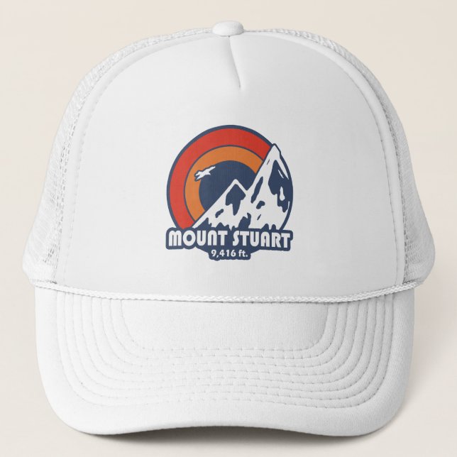 Mount Stuart Washington Sun Eagle Trucker Hat (Front)