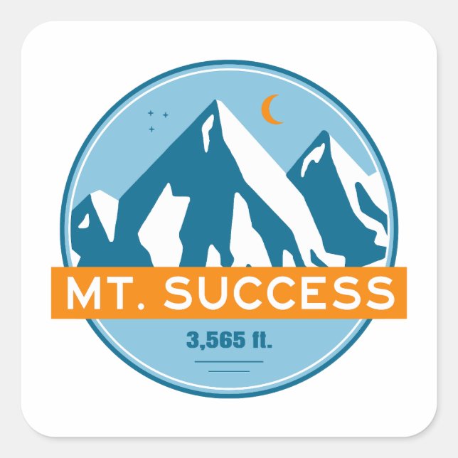 Mount Success New Hampshire Stars Moon Square Sticker (Front)