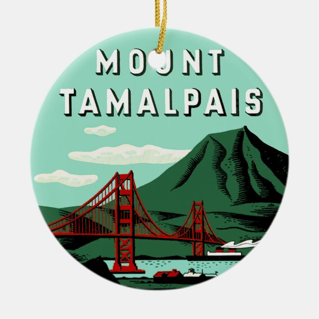 Mount Tamalpais Christmas Ornament (Front)