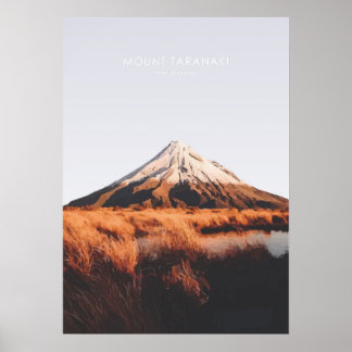 Mount Taranaki, New Zealand Travel Artwork Poster