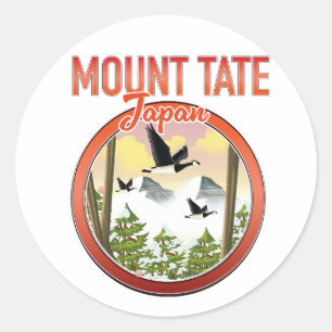 Mount Tate Japan travel logo Classic Round Sticker