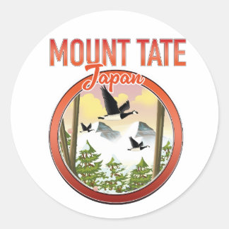 Mount Tate Japan travel logo Classic Round Sticker