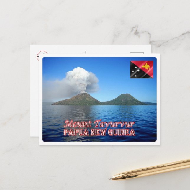 Mount Tavurvu - Papua New Guinea - Postcard (Front/Back In Situ)