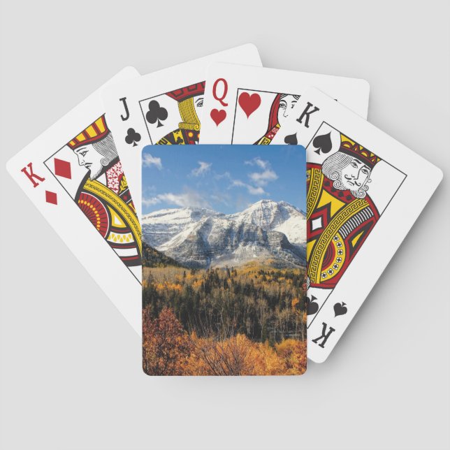 Mount Timpanogos in Autumn Utah Mountains Playing Cards (Back)
