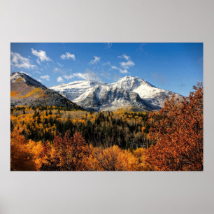 Mount Timpanogos in Autumn Utah Mountains Poster