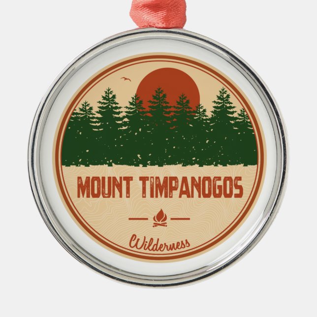 Mount Timpanogos Wilderness Utah Metal Tree Decoration (Front)