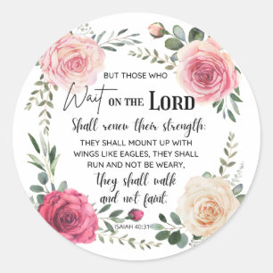   Mount Up With Wing Like Eagles Isaiah 40:31  Classic Round Sticker