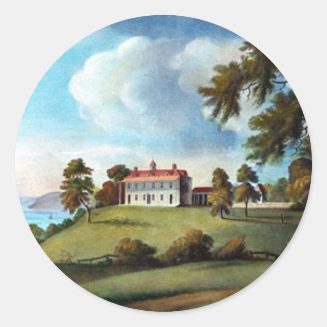 Mount Vernon, by Francis Jukes, 1800 Classic Round Sticker (Front)