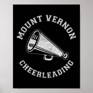 Mount Vernon Cheer Distressed Retro 90's Cheerlead Poster