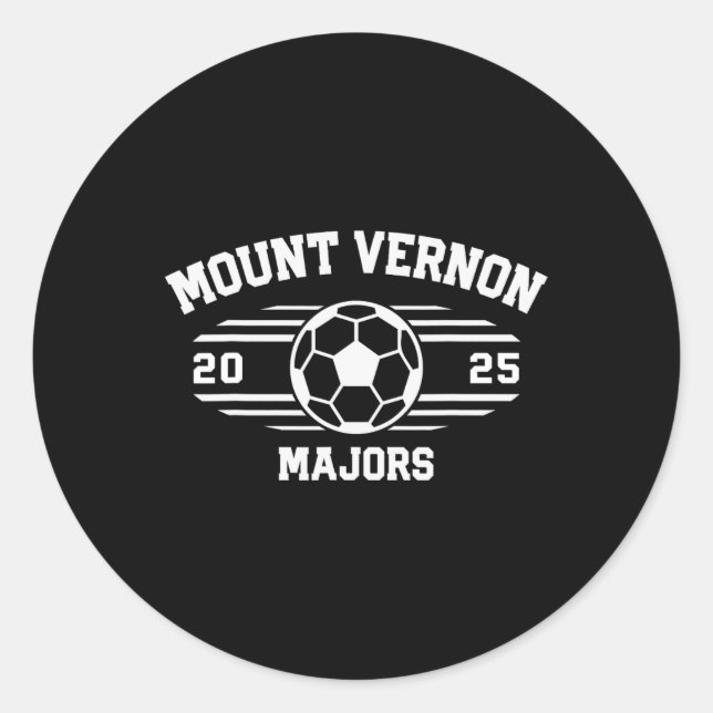Mount Vernon Majors Soccer Ball 2025  Classic Round Sticker (Front)