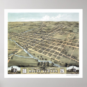 Mount Vernon, OH Panoramic Map - 1870 Poster