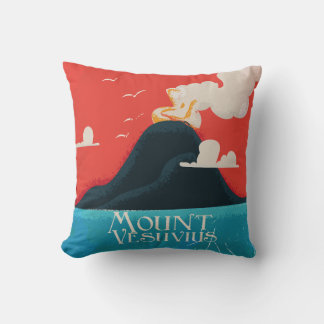 Mount Versuvuis vintage travel poster Cushion