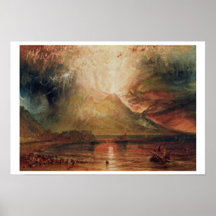 Mount Vesuvius in Eruption, 1817 (w/c on paper) Poster
