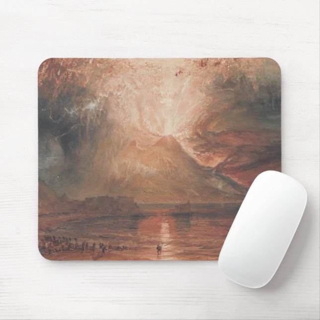 Mount Vesuvius in Eruption Naples Italy J. Turner Mouse Mat (With Mouse)