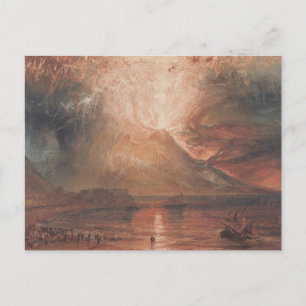 Mount Vesuvius in Eruption Naples Italy J. Turner Postcard