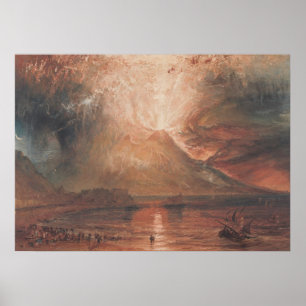 Mount Vesuvius in Eruption Naples Italy J. Turner Poster
