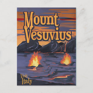 Mount Vesuvius volcano travel poster Postcard