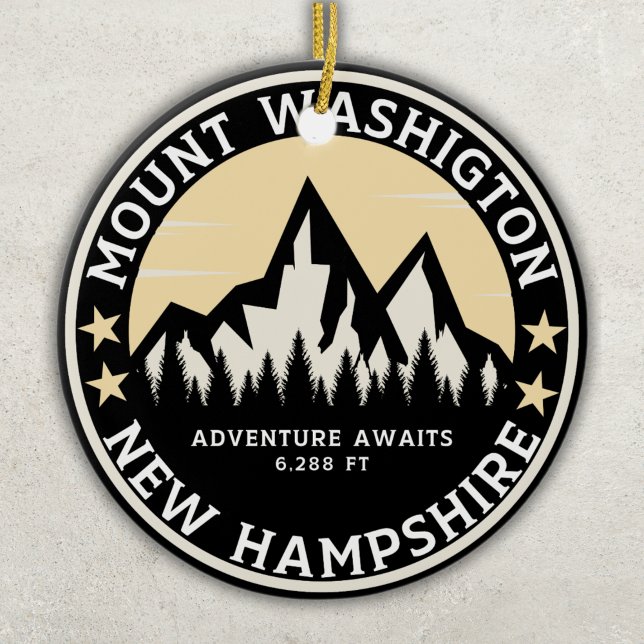 Mount Washington Mountain Landscape Souvenir Ceramic Tree Decoration (Creator Uploaded)